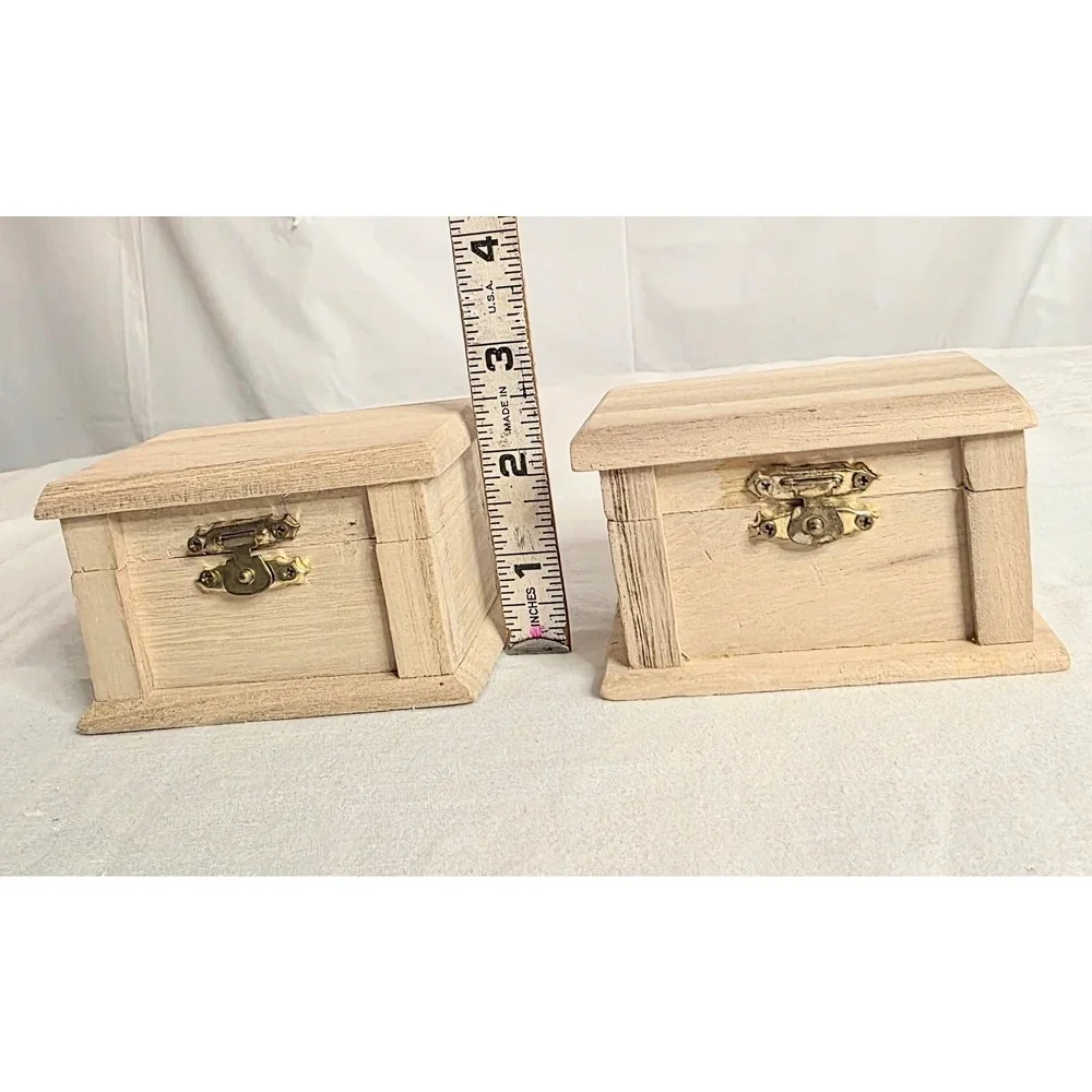 Pair of Wooden Decorative Novelty Boxes Crates 2 1/2